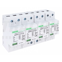 Tracon túlfeszültség levezető, T1+T2+T3 AC típusú, egybeépített, ESPD1+2+3-25-4P