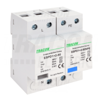 Tracon túlfeszültség levezető, T1+T2 AC típusú, egybeépített, ESPD1+2-50-1+1P