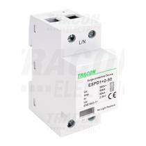 Tracon túlfeszültség levezető, T1+T2 AC típusú, egybeépített, ESPD1+2-50-1P