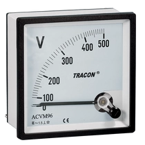 Tracon táblaműszer Váltakozó áramú feszültségmérő 96×96mm, 0-450V AC, ACVM96-450