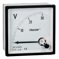 Tracon táblaműszer Egyenáramú alapműszer közvetett méréshez, cserélhető skálalappal 96×96mm, DC, DCVM-96B