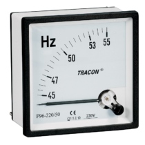 Tracon táblaműszer Frekvenciamérő 48×48mm, 230V / 45-65Hz, F48-220/50