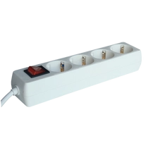 Tracon Hordozható elosztósáv kapcsolóval, normál, fehér, HK4-5M