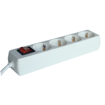 Tracon Hordozható elosztósáv kapcsolóval, normál, fehér, HK4-3M