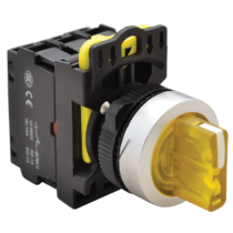 Tracon Világítókaros kapcsoló, sárga, LED, háromállású, rugóvissza, NYK3-SL34Y