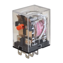 Tracon Teljesítmény relé 2 CO váltóérintkező 10A-es 24V-os AC, RL08-24AC