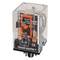 Tracon Ipari teljesítmény relé 2 váltóérintkező 3A-es 12V-os AC, RM08-12AC