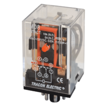 Tracon Ipari teljesítmény relé 2 váltóérintkező 3A-es 110V-os AC, RM08-110AC
