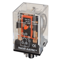Tracon Ipari teljesítmény relé 2 váltóérintkező 3A-es 48V-os DC, RM08-48DC