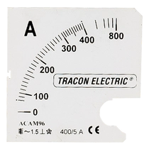 Tracon táblaműszer Skálalap 0-125 (250) A, SCALE-AC48-125/5A