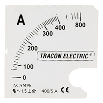 Tracon táblaműszer Skálalap 0-800 (1600) A, SCALE-AC96-800/5A
