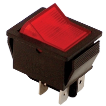 Tracon Billenőkapcsoló, BE-KI, 2-pólus, piros, világító raszter 16(6)A, 250V AC, TES-41