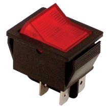 Tracon Billenőkapcsoló, BE-KI, 2-pólus, piros, világító raszter 16(6)A, 250V AC, TES-41