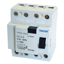 Tracon Áram-védőkapcsoló (FI relé) TFVH 4P 80A/30mA AC típus, Tracon TFVH4-80030