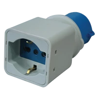 Tracon Csatlakozó adapter 16A-es 250V-os bemenet: háztartási dugvilla (2P+E), Kimenet: Ipari Dugvilla (2P+E), TICS-A1