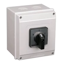 Tracon Tokozott választókapcsoló, 0-1-2, 63A, 2x3P, 18.5kW, 64x64mm, 60°, TKB-636/3T65