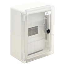 Tracon maszkos műanyag elosztószekrény, átlátszó ajtóval,280×210×130mm 1x8 modullal  IP65, TRACON TME282113MT