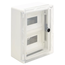 Tracon maszkos műanyag elosztószekrény, teli ajtóval,330×250×130mm 2x9 modullal  IP65, TRACON TME332513M