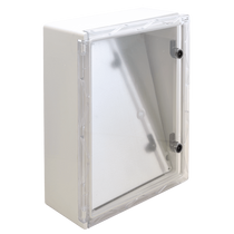 Tracon műanyag elosztószekrény, átlátszó ajtóval,500×400×175mm szerelőlappal IP65, TRACON TME504018T