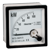 Tracon táblaműszer Teljesítménymérő 96×96mm, 400V AC, W96-400V/4