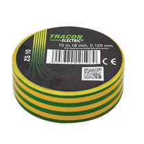 Tracon  ZS10 Szigetelőszalag, zöld/sárga