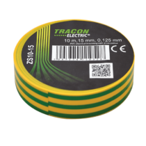 Tracon  ZS10-15 Szigetelőszalag, zöld/sárga