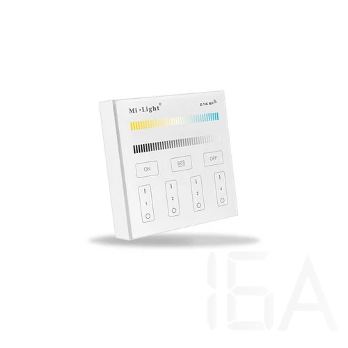 Mi-Light 4 zónás RF (WiFi) Touch fali vezérlő panel CCT,Dimmer LED vezérlő egységhez, CON 782 2984