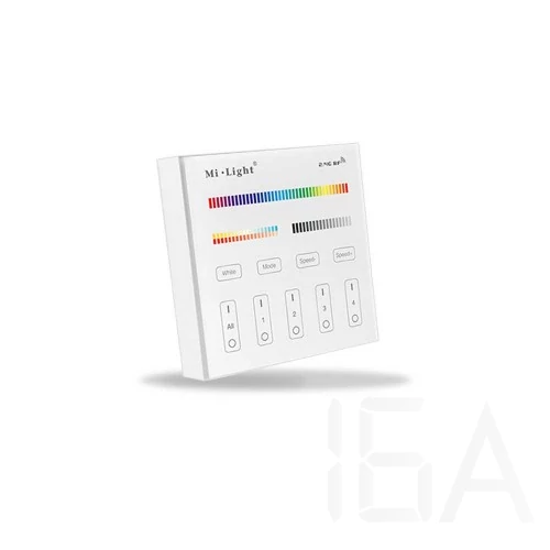 Mi-Light 4 zónás RF (WiFi) Touch fali kapcsoló RGBW,CCT,Dimmer LED vezérlő egységhez, CON 782 2987