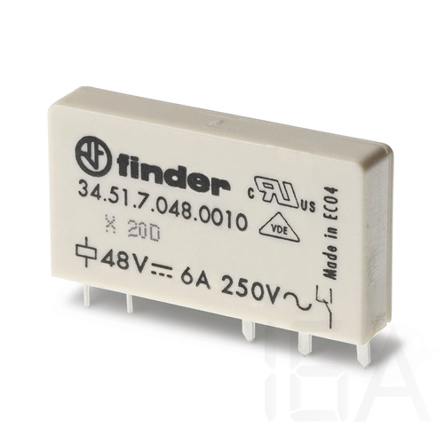 Finder SSR relé 1 CO váltóérintkező 6A-es 12V-os DC, 345170124010