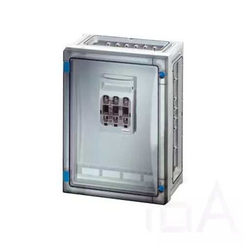 Hensel FP 4211 biztosító szekrény átlátszó ajtóval, 1xNH 00C, 125A, 3p. E/N kapcsokkal, 4 db szekrényösszekötővel