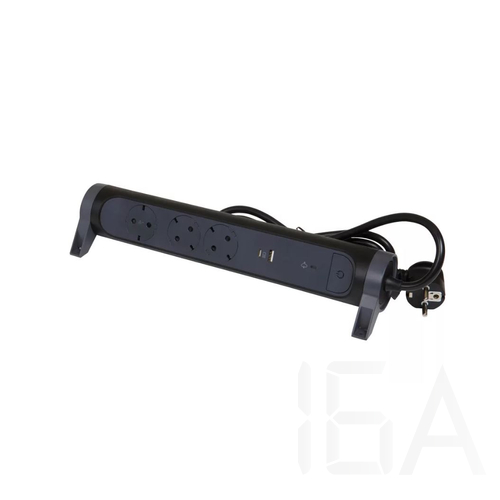 Legrand Elosztósor Premium 3x2P+F, túlfeszültség-védelemmel, USB-A + USB-C, 1,5 m vezetékkel, fekete, 694512