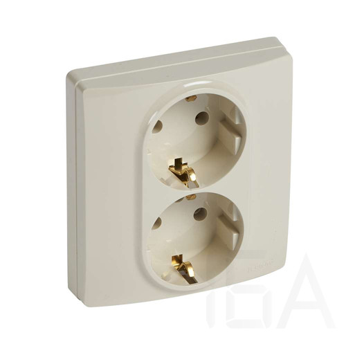 Legrand Niloé 2×2P+F csatlakozóaljzat gyermekvédelem nélkül (csavaros), bézs, 764634