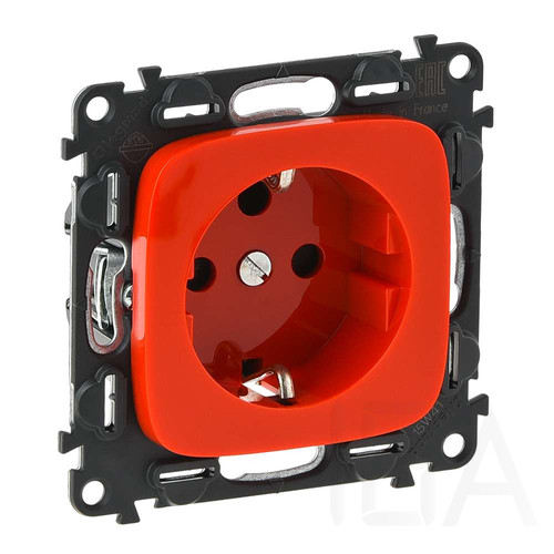 Legrand Valena Allure 2P+F aljzat gyv, reteszelt, burkolattal, Piros, 753132