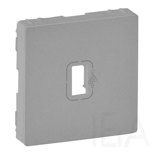 Legrand Valena Life elővezetékezett USB adatátviteli csatlakozóaljzat burkolat, alumínium, 754752