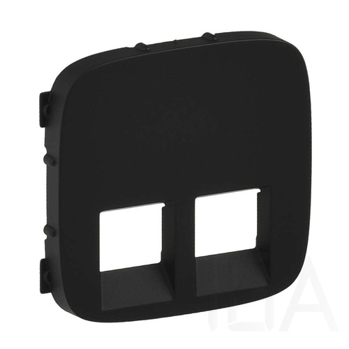 Legrand Valena Allure 2xRJ11/RJ45 aljzat burkolat, Fekete, 755428