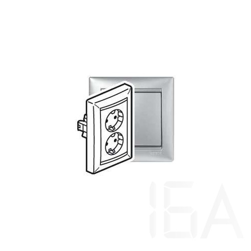 Legrand Valena 2x2P+F csatlakozóaljzat alumínium, 770100 Legrand Valena 2x2P+F csatlakozóaljzat alumínium, 770100