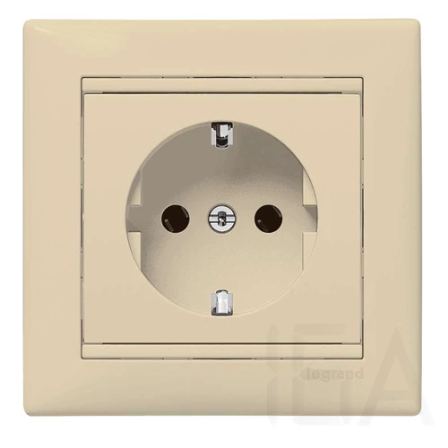 Legrand Valena 2P+F csatlakozóaljzat csapófedéllel, elefántcsont, 774322