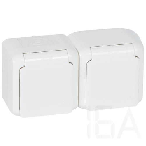 Legrand Forix IP44 falon kívüli 2x2P+F földelt csatlakozóaljzat, 16A, csapófedéllel, biztonsági zsaluval, fehér, 782374