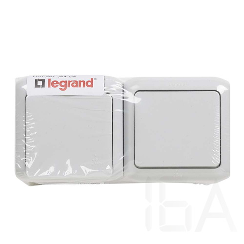 Legrand Forix IP44 falon kívüli 1P kapcsoló + 2P+F csatlakozóaljzat, csapófedéllel, biztonsági zsaluval, szürke, 782391