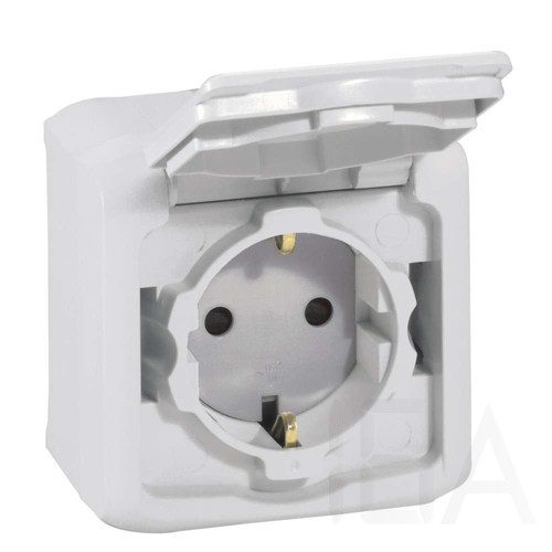 Legrand Forix IP44 falon kívüli 2P+F földelt csatlakozóaljzat, 16A, csapófedéllel, biztonsági zsaluval, szürke, 782393