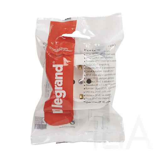 Legrand Forix IP20 falon kívüli 2P+F földelt csatlakozóaljzat, 16A, biztonsági zsaluval, fehér, 782420