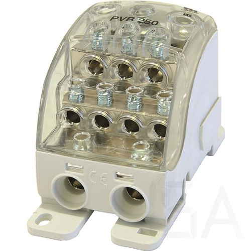 Leipold Elosztóblokk PDB210 (PVB125) 1P 125A; 1x35mm2; 2x25mm2; (3+1)x16mm2 sínre pattintható ,alumínium és réz vezetékhez, 082050-0-4