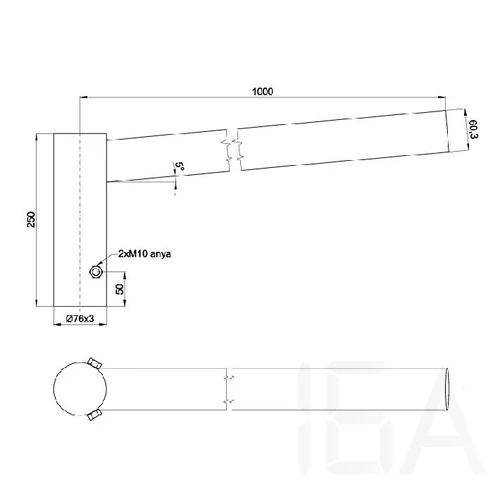 Lámpakar 100 cm kinyúlású, horganyzott, 100°, SBS-HK-60/1/1/3