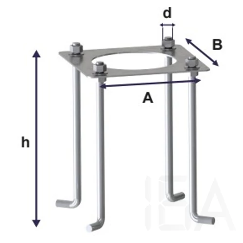 Alapvasalat 4-5-6m-es oszlopokhoz, SBS-ALAPVAS-6M