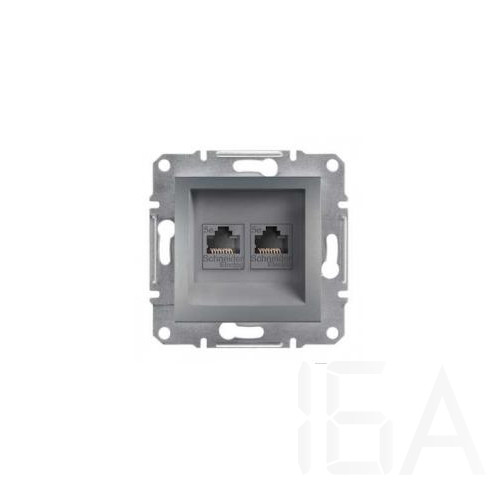 Schneider ASFORA 2xRJ45 Cat5e UTP aljzat, acél, EPH4400162