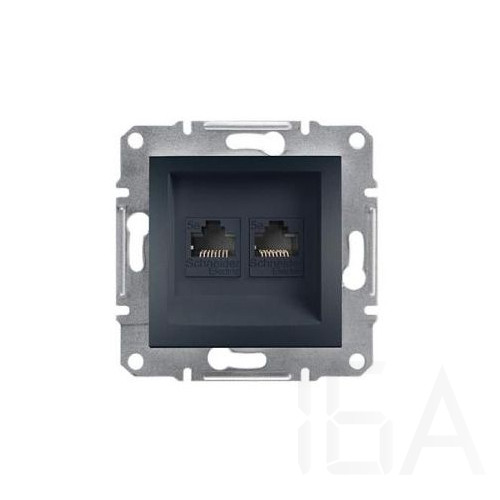 Schneider ASFORA 2xRJ45 Cat5e UTP aljzat, antracit, EPH4400171