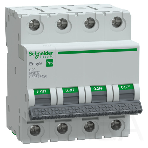 Schneider EASY9 PRO Kismegszakító, 4P 6KA B20A, EZ9F27420