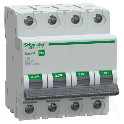 Schneider EASY9 PRO Kismegszakító, 4P 6KA C20A, EZ9F57420