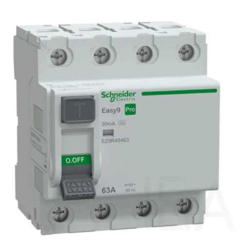 Schneider Áram-védőkapcsoló (FI relé) EASY9 PRO 4P 63A/30mA, A típus, EZ9R49463