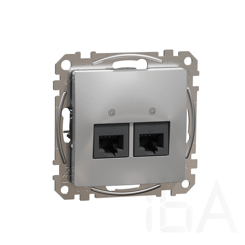 Schneider ÚJ SEDNA 2xRJ45 Cat5e UTP aljzat, alumínium, SDD113452